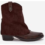 Boto Insulated Cowboy Boots High Heels Chocolate Sylvette | Shoptok.si