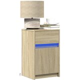 vidaXL Nočna omarica z LED lučkami 2 kosa sonoma hrast inženirski les | Shoptok.si