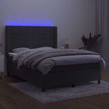  Krevet box spring s madracem LED tamnosivi 140x190 cm baršun | shoptok.hr