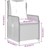  9-dijelni vrtni blagovaonski set s jastucima crni od poliratana Crna 200 x 100 x 74 cm | shoptok.hr