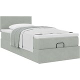 vidaXL Otomanski posteljni okvir z vzmetnico siv 80x200 cm žamet | Shoptok.si