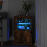 vidaXL Stranska omarica z LED lučkami dimljen hrast inženirski les Cene