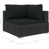 Poli 4-dijelna vrtna garnitura od poliratana s jastucima crna | shoptok.hr
