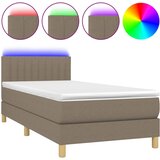 Maison Chic Box spring postelja - Vzmetna postelja z vzmetnico LED taupe 90x200 cm blago SL2456, (21905635) | Shoptok.si