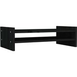  Stojalo za zaslon črno 50x27x15 cm trdna borovina | Shoptok.si