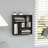 vidaXL Stenska polica črna 45,1x16x45,1 cm iverna plošča Cene