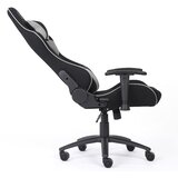 BIT FORCE KHAN F-2D igraća stolica s potpornim jastučićima, tkanina, 2D naslon za ruke, nosivost 150kg, crno/siva | shoptok.hr
