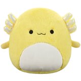 Squishmallows Fuzzamallows Treyton, prijateljski aksolotl z rumenim sijajem, 30 cm u