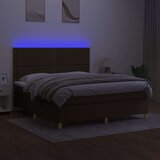  Krevet box spring s madracem LED tamnosmeđi 180x200 cm tkanina | shoptok.hr