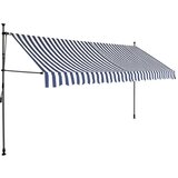 Maison Chic Ročno zložljiva tenda - Senčniki z LED lučkami 350 cm modra in bela, (22041349) Cene