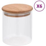vidaXL Staklenke za pohranu s poklopcima od bambusa 6 kom 600 ml Cijene