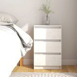 The Living Store Nočna omarica bela 40x29,5x64 cm trdna borovina - Nočna Omarica, (21432313) | Shoptok.si