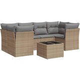 Maison Chic Seti vrtnega pohištva - Vrtna garnitura - Vrtni pohištvo set 7-delna z blazinami bež poli ratan, (21803134) | Shoptok.si