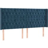 Vzglavje z ušesi temno modro 183x16x118/128 cm žamet, (20954133) | Shoptok.si