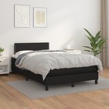 Krevet s oprugama i madracem crni 120x190 cm od umjetne kože | shoptok.hr