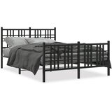 Metalni okvir kreveta uzglavlje i podnožje crni 137x190 cm | shoptok.hr