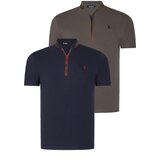 Dewberry DUAL SET T8571 ZIPPER MEN&#039;S T-SHIRT-NAVY BLUE-KHAKI cijene