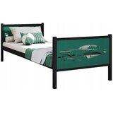 Molarem Home Metalni dječji krevet Astra - crni - zeleni - 200x90 cm - Bez madraca | shoptok.hr