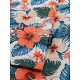 Ombre Men's cotton t-shirt with floral full print pattern - white | Shoptok.si