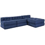  Modularni poufi, 4 kosa, Indigo tkanina, (22046016) | Shoptok.si