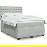  The Living Store Box spring postelja z vzmetnico svetlo siv 140x190 cm žamet - Box Spring Postelja, (21489494) Cene