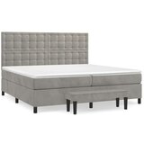  Box spring postelja z vzmetnico svetlo siva 200x200 cm žamet, (21089219) | Shoptok.si