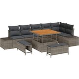  Sjedeća garnitura za vrt 9 kom. Siva poliratan 319 x 154 x 85 cm | shoptok.hr
