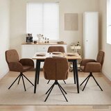  Okretne blagovaonske stolice 4 pcs Umetnička suknja koža Smeđa | shoptok.hr