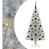  Božićno drvce s 150 LED svjetlima s stalakom Srebrno 120 cm PET | Eponuda.com