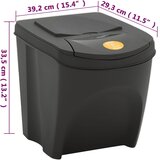  Složive kante za smeće 4 kom sive 100 L od polipropilena | shoptok.hr