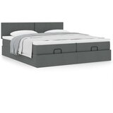 vidaXL Otomanski posteljni okvir z vzmetnicami siv 180x200 cm blago | Shoptok.si
