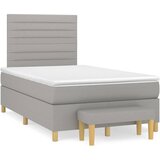 Maison Chic Box spring postelja - Vzmetna postelja z vzmetnico svetlo siva 120x200 cm blago SL20374, (21893249) | Shoptok.si
