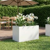  Vrtna saksija Bijela 60 x 40 x 40 cm Čelična vrata | shoptok.hr