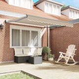 vidaXL Ročna Retraktibilna Tenda Bež 350x250 cm, Tenda za zamenjavo tkanine za okvir 3.5x2.5 m Bež | Shoptok.si