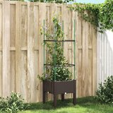 vidaXL Cvetlično korito z oporno mrežo rjavo 40x40x142,5 cm PP Cene
