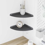  Lebdeća polica s policom 2 pcs Antracit 24 x 24 x 2 cm | shoptok.hr