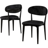 Hanah home set trpezarijskih stolica Onex 6 kom, crna bukle tkanina, crne drvene noge | Eponuda.com