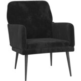The Living Store Fotelj črn 62x79x79 cm žamet - Naslanjač, (21420444) | Shoptok.si