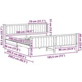 vidaXL Kovinska posteljna konstrukcija Rjava in taupe 180 x 200 cm | Shoptok.si