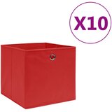  Kutije za pohranu od netkane tkanine 10 kom 28x28x28 cm crvene | shoptok.hr