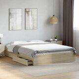Maison Chic Posteljni okvir - Dvoposteljna postelja - Zakonska postelja s predali sonoma hrast 160x200cm inženirski les, (21694340) | Shoptok.si