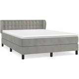 The Living Store Box spring postelja z vzmetnico svetlo siv 140x190 cm žamet - Box Spring Postelja, (21493154) | Shoptok.si