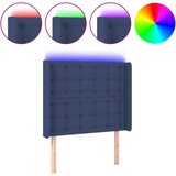 Maison Chic LED Posteljno vzglavje - Vzglavna omarica - Nočna omarica modro 83x16x118/128 cm blago, (21709882) | Shoptok.si