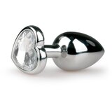 EasyToys - Anal Collection Analni čep EasyToys No.2 srček, srebrno/prozoren | Shoptok.si