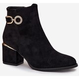 Boto Insulated women's ankle boots with golden details on heel black Dorisse | Shoptok.si