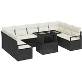 vidaXL Vrtna sedežna garnitura 10 pcs Črna in krem poli ratan, (5000135640) | Shoptok.si