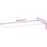  Površina za umivaonik neobrađena 140x40x2 cm od drva bagrema | shoptok.hr