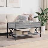  Stolić za kavu siva boja hrasta 100x50x50 cm od drva i metala | shoptok.hr