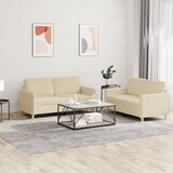  2-dijelni set sofa s jastucima krem od tkanine | Eponuda.com