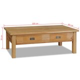  Stolić za kavu od masivne tikovine 100 x 60 x 35 cm | shoptok.hr